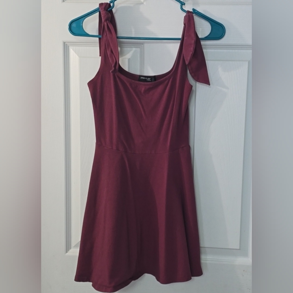Popular pink red mini dress Size small cotton and spandex